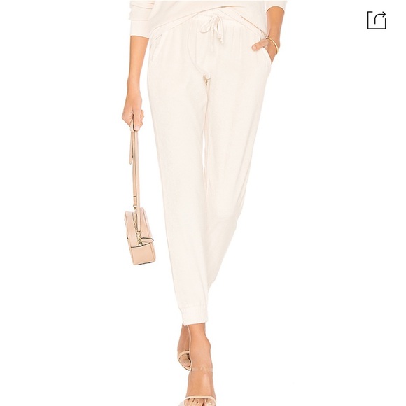 YOUNG FABULOUS & BROKE Velvet Ollie sweat Pant In Solid Cream color size L - Picture 2 of 7